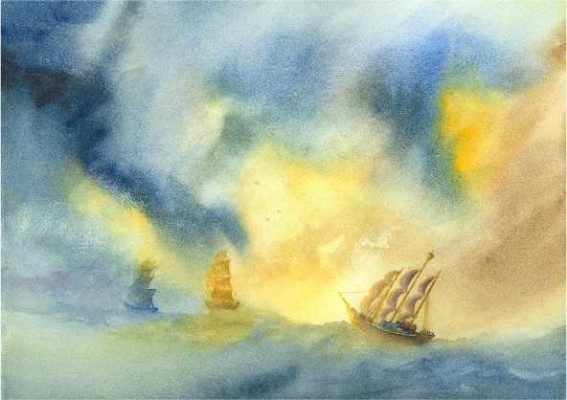 To a Distant Land Watercolour Print