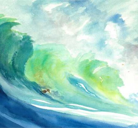 Thrill of the surf - Yallingup Western Australia - watercolor painting